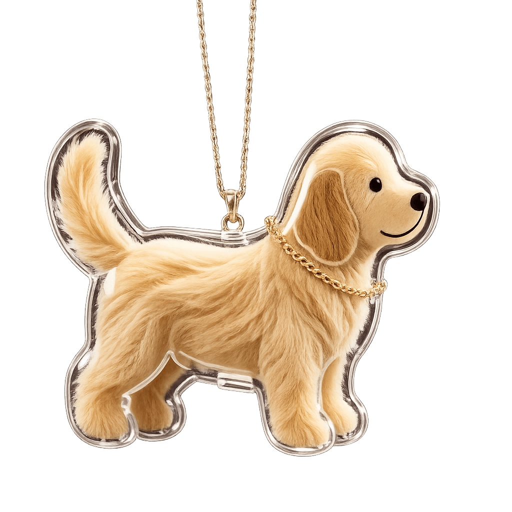 Porte-clé labrador personnalisé, silhouette en résine avec poils